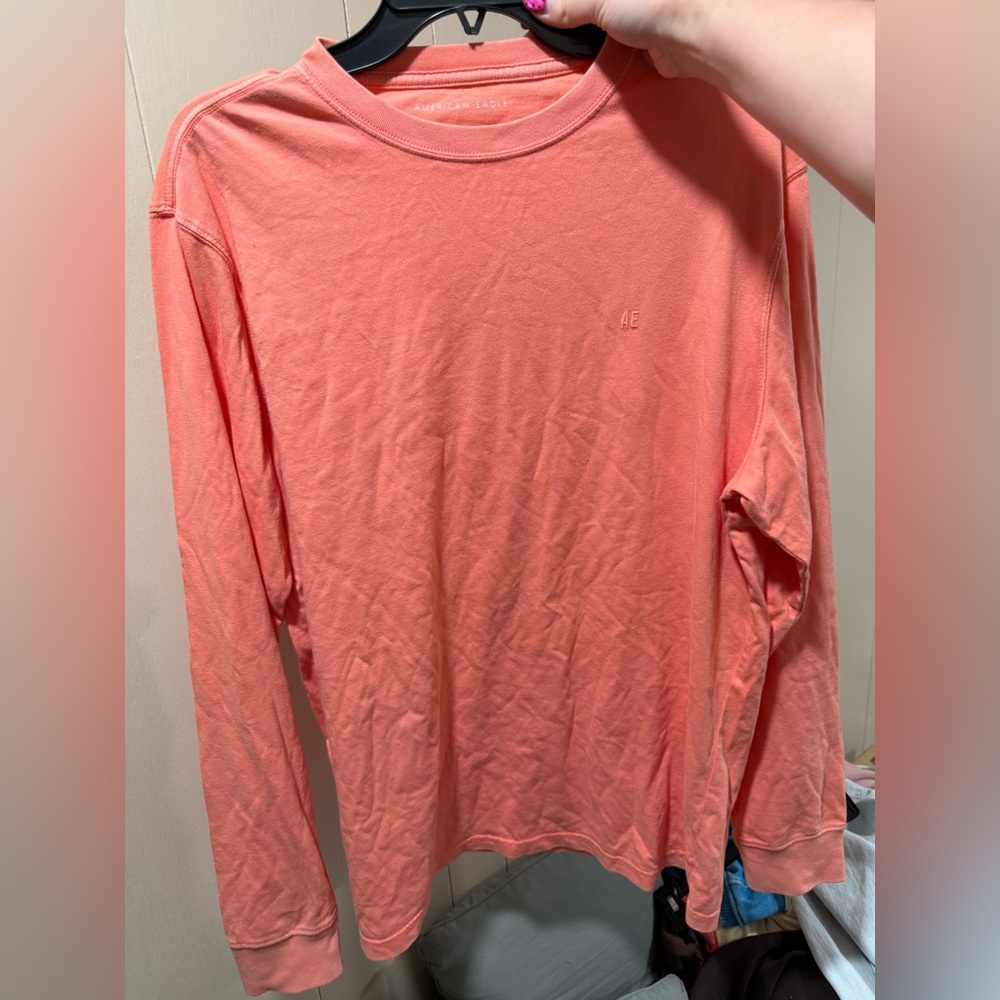 American Eagle Outfitters Long Sleeve Tee in Coral